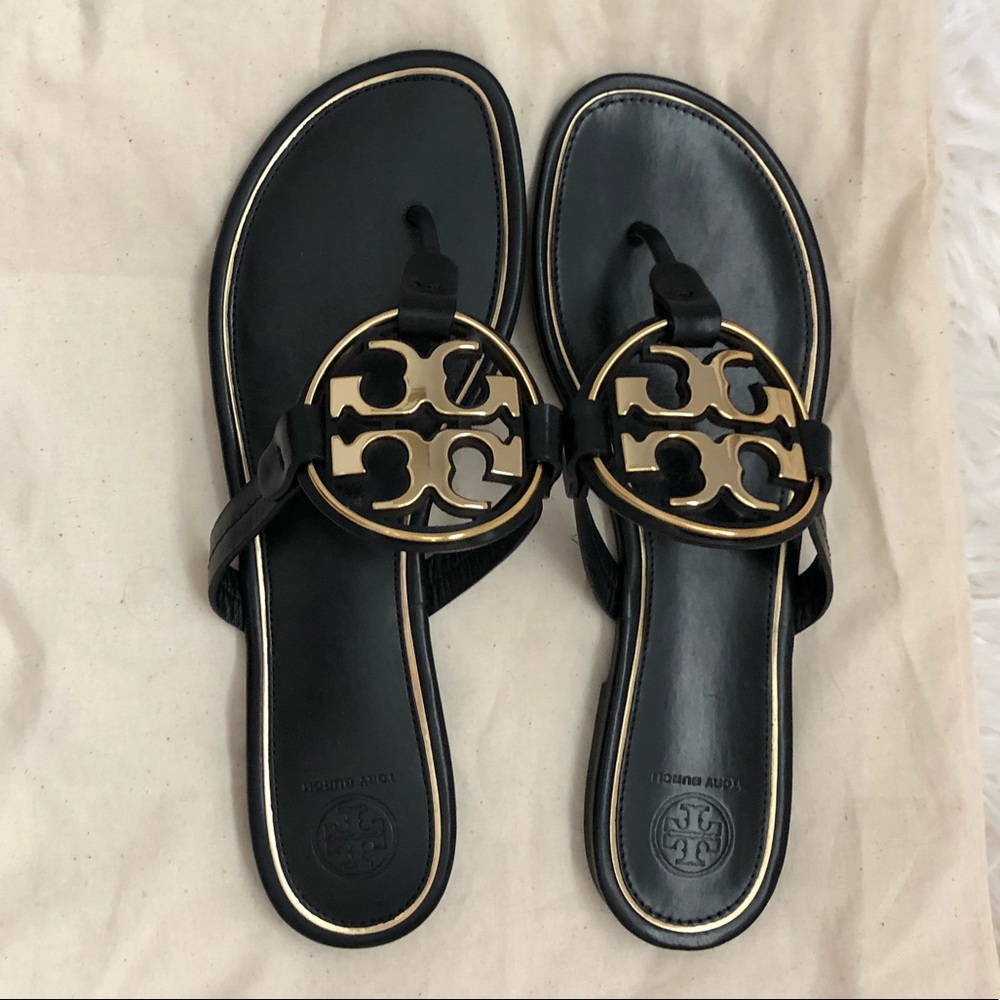 NWT Tory Burch Miller Metal-Logo Sandals